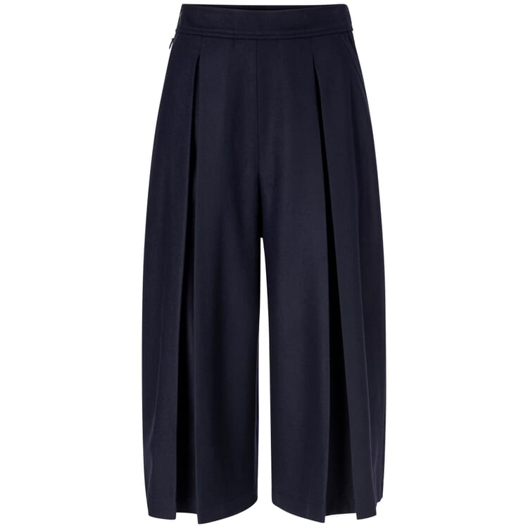 Jupe-culotte femme en laine, Bleu foncé