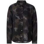 Damebluse i akvarel-look Grøn-sort