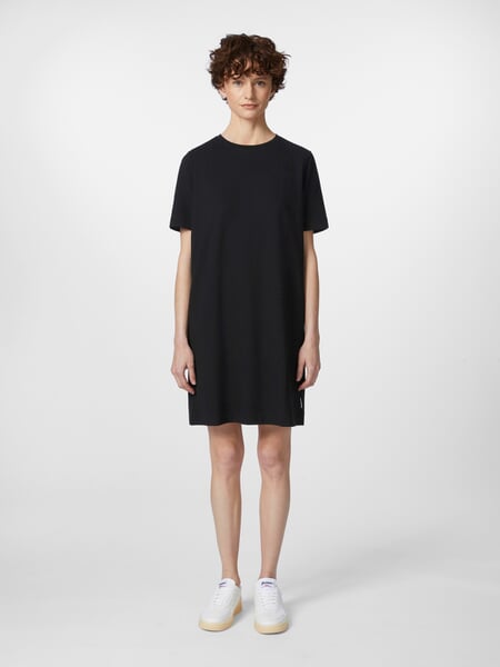 Jerseyjurk voor dames Zwart, gepresenteerd op een model