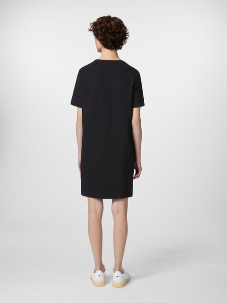 Damen-Jerseykleid Schwarz, Tragebild