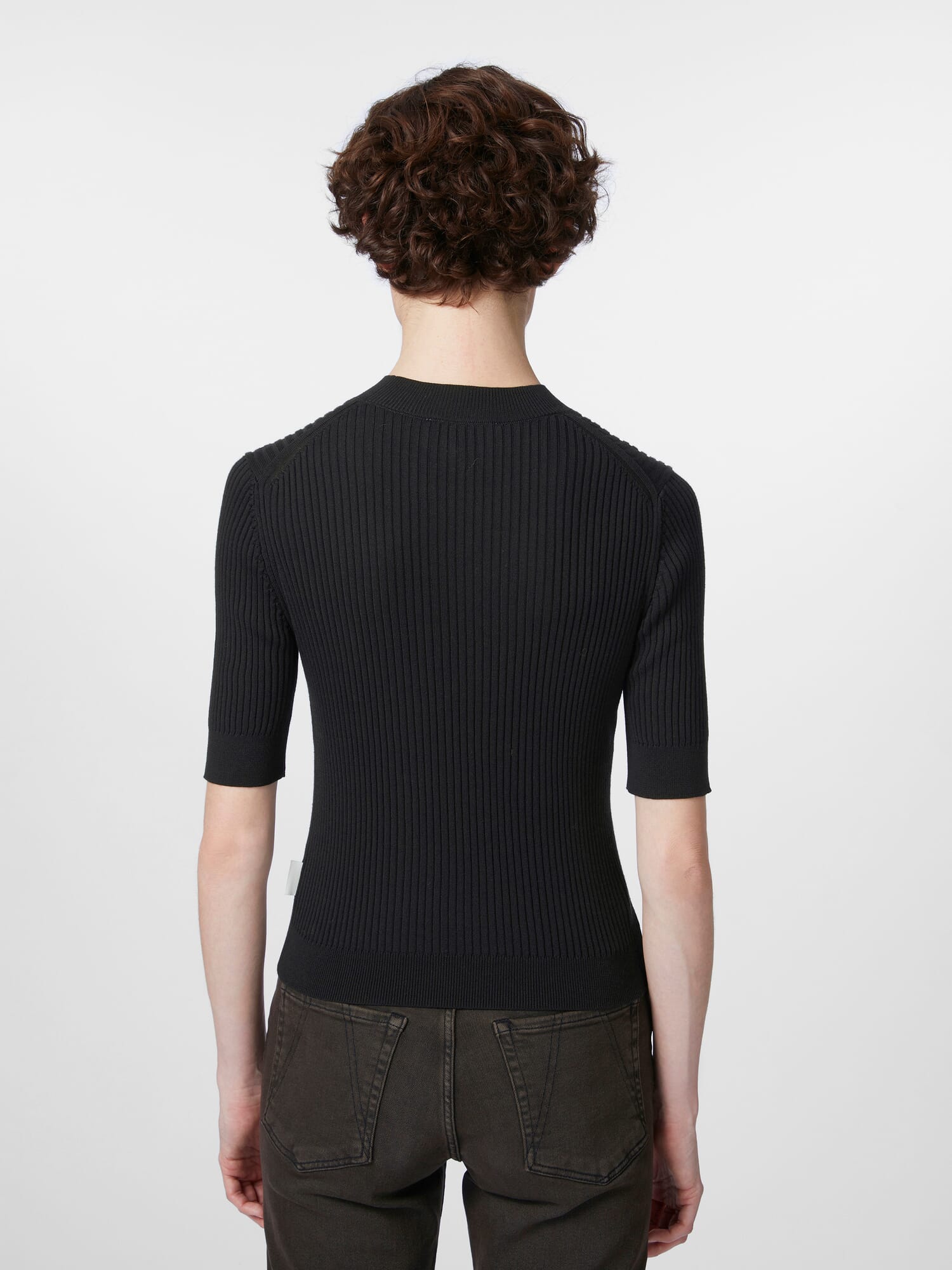 ★DRAW FIT★ Ribbed Round Neck T-Shirt [BLACK] 27bbbaf7db090317b1117ccc4c5267
