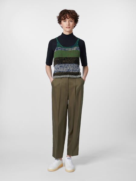 Ladies knitted sweater Multicolor, presented on a model