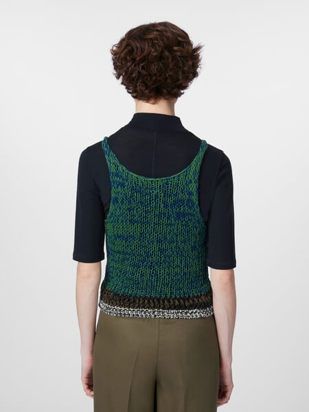 Ladies knitted sweater Multicolor, presented on a model