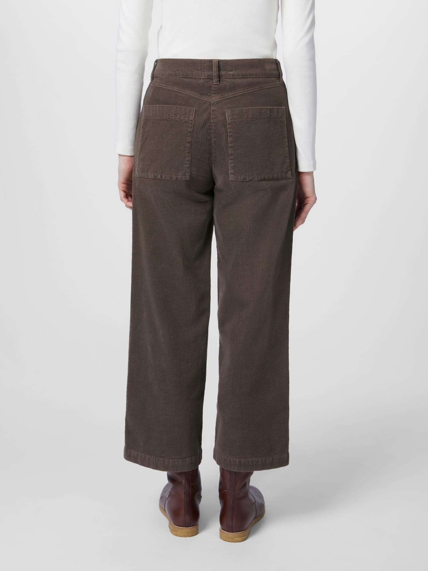 パンツ PLAIN Brown Pants with Concealed Closure in Courduroy Woman Plain Brown Pants With Concealed Closure In Courduroy Woman