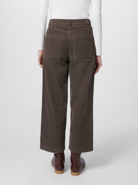 Women's corduroy pants Brown, presented on a model