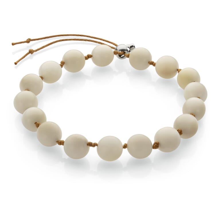Tagua nut bracelet, natural white