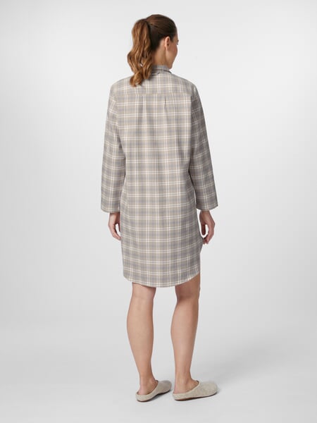 Damen-Nachthemd kariert Beige-Blau, Tragebild