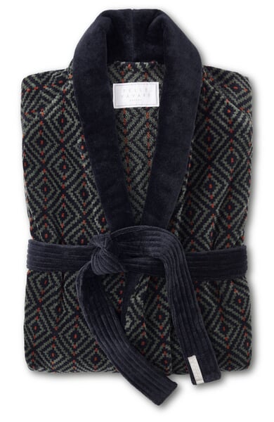 House and bathrobe diamond pattern Dark gray