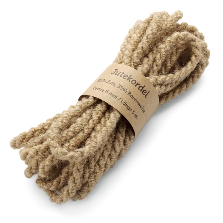 Jute cord with cotton core natural color