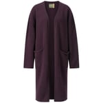 Lang cardigan til damer Aubergine