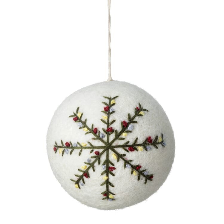 Embroidered felt Christmas tree bauble, Star
