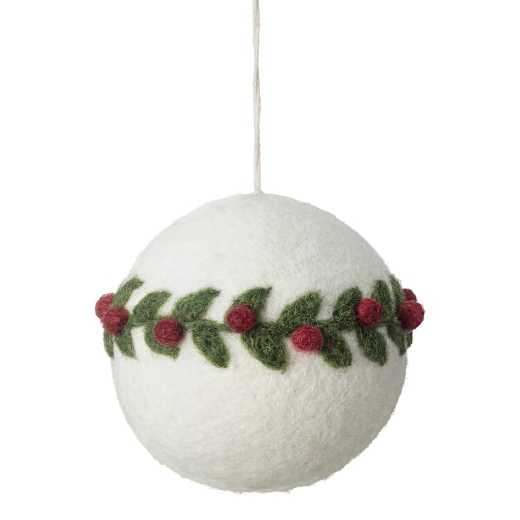 Embroidered felt Christmas tree bauble, Garland