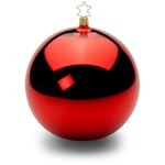 Christmas bauble red shiny 15 cm