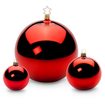 Lauscha tree balls glass, Red, Ø 6 cm (6 pieces)