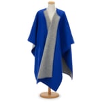 Noorse poncho lamswol Blauw-grijs