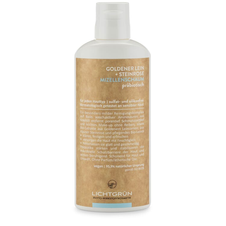 Golden flax and stone rose micellar foam