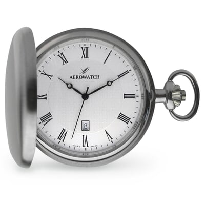 stainless steel slim pocket watch