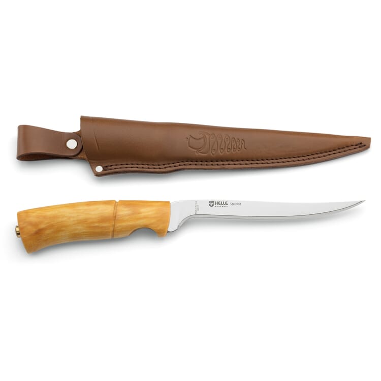 Filleting knife curly birch