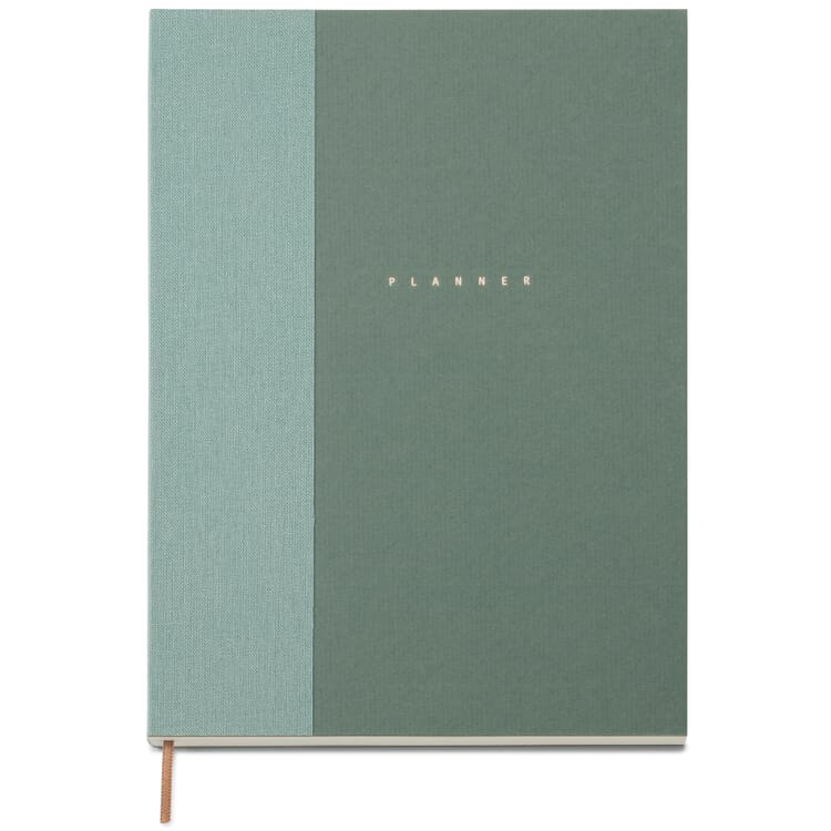 Half-linen weekly planner, light green