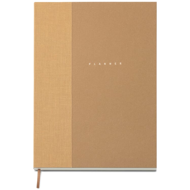 Half-linen weekly planner, ochre
