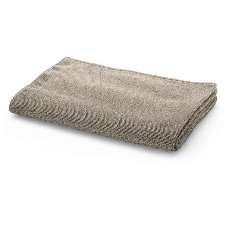 Serviette de bain en éponge de lin noir-naturel