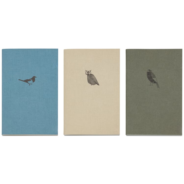 Notebook lockstitch 3 pieces, Birds