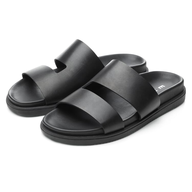 Mule en cuir pour homme, Noir