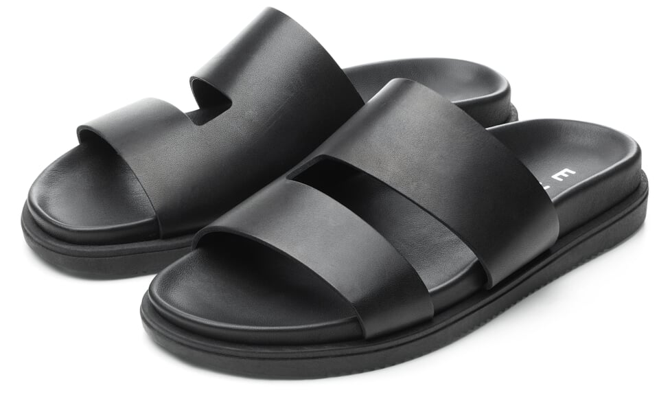 Mule en cuir pour homme Noir