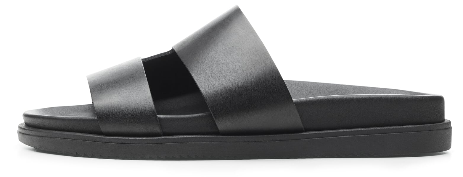 Herren-Lederpantolette Schwarz