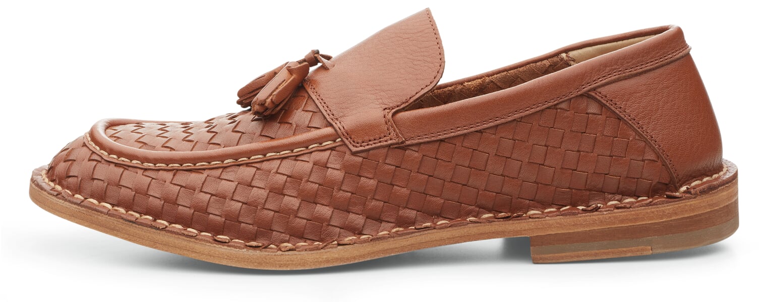 Men's shoe braided Cognac brown