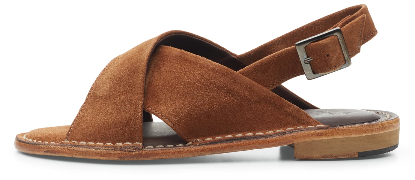 Women’s Suede Sandals Cognac