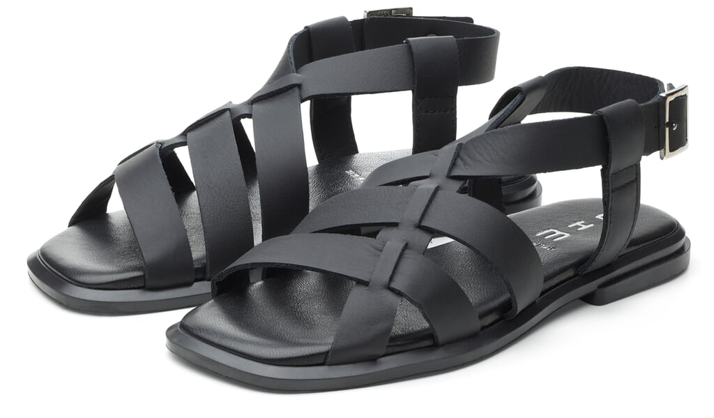Sandale en cuir pour femme Noir