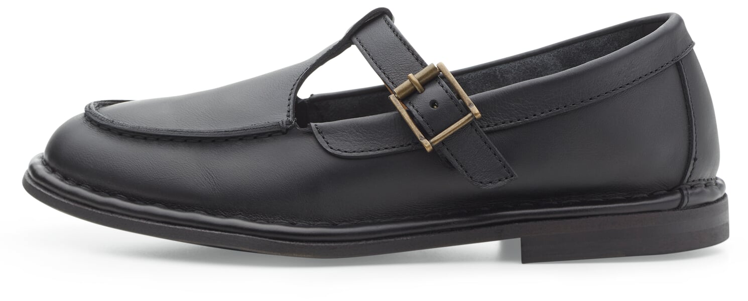 Women's Loafers with Straps Black