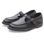 Ladies loafers with straps Black