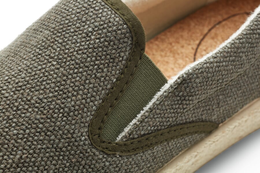 Herren-Hanfslipper Khaki, Detailsicht
