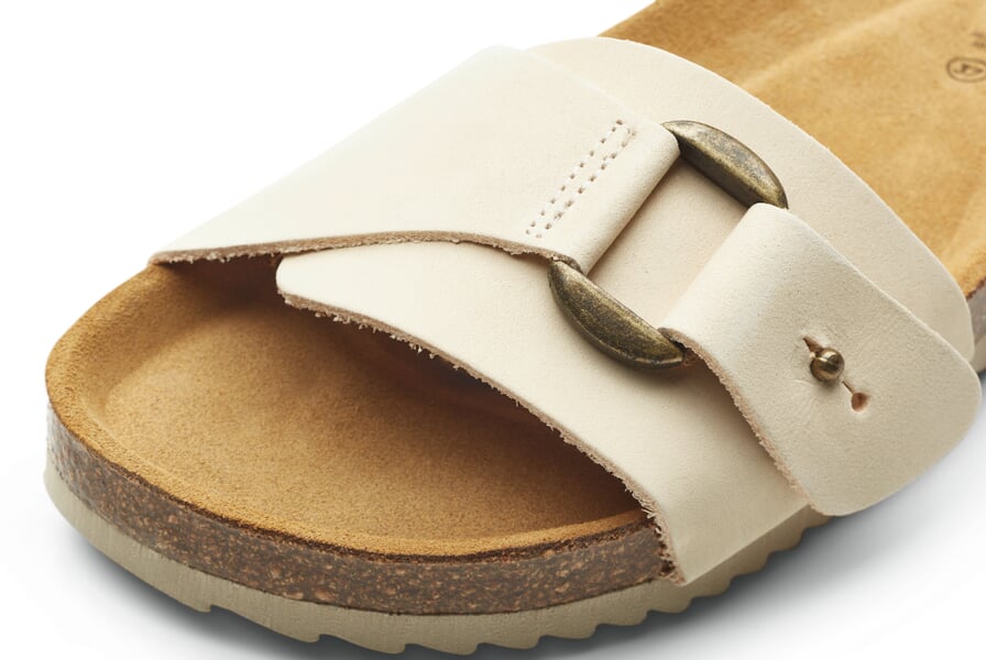 Ciabatta da donna in pelle Crema, Detailsicht