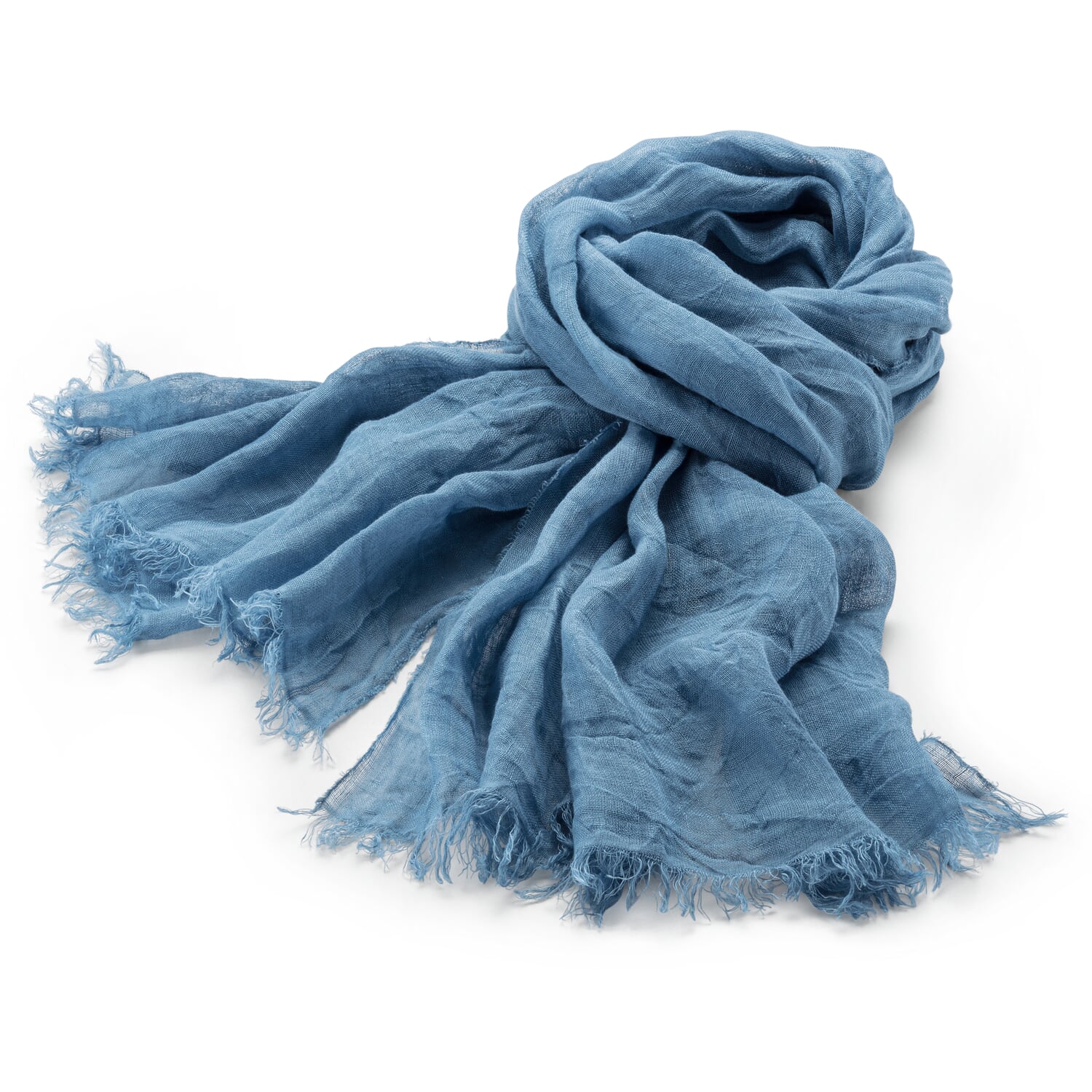 Unisex-Leinenschal, Blau