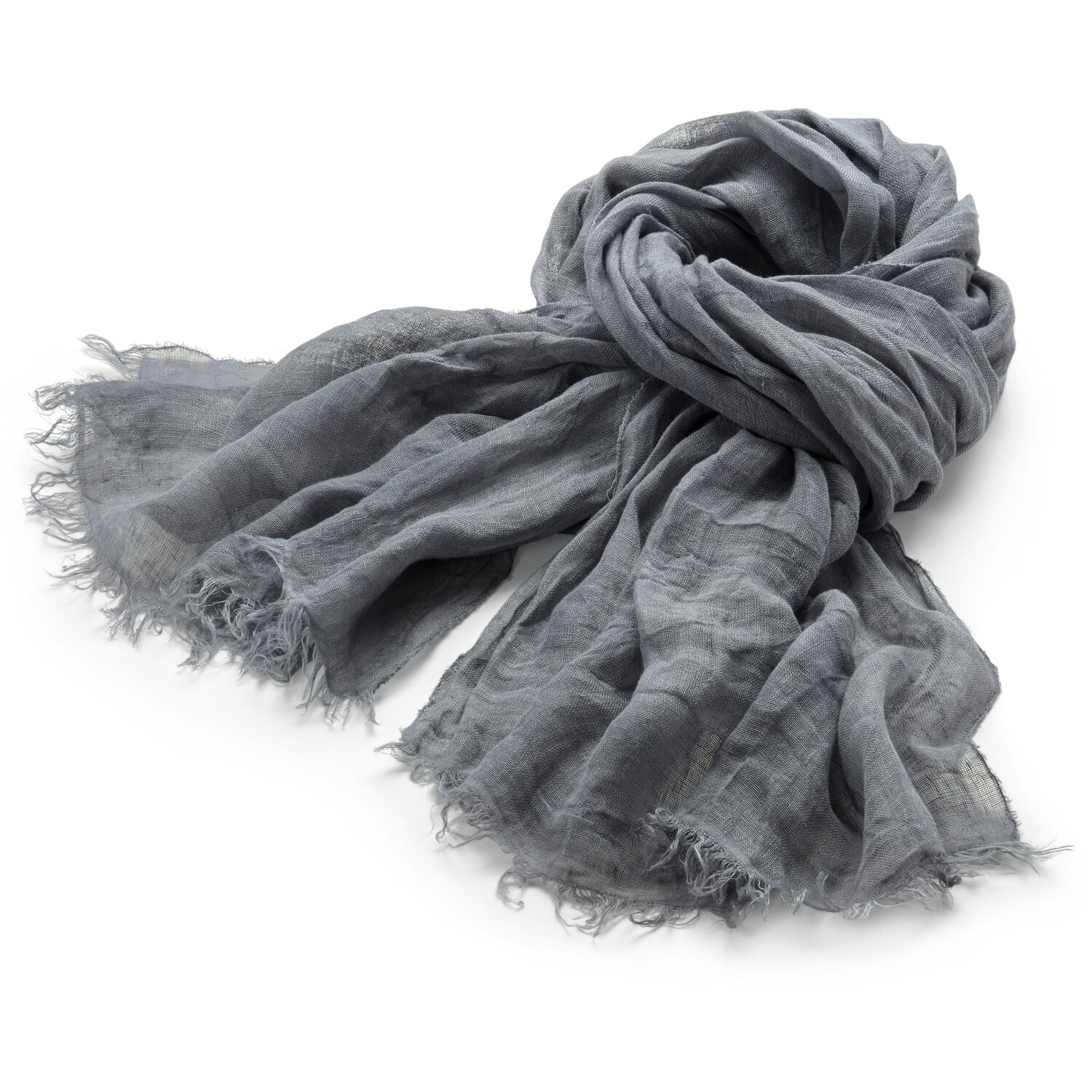 Unisex-Leinenschal, Grau