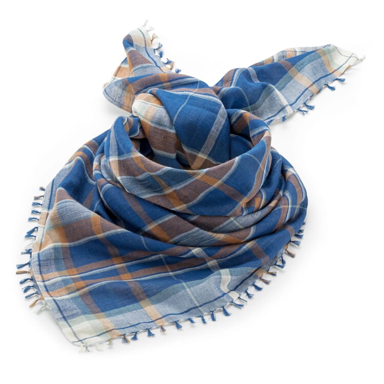 Foulard N° 768 à carreaux, Bleu royal