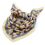 Foulard N°680 floral, naturel-bleu-rouge