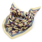 Sciarpa N° 680 floreale, blu naturale-rosso