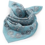 Scarf N° 675 floral pattern Grey blue