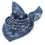 Foulard N° 675 motif fleurs Navy