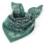 Scarf N° 675 floral pattern Emerald green