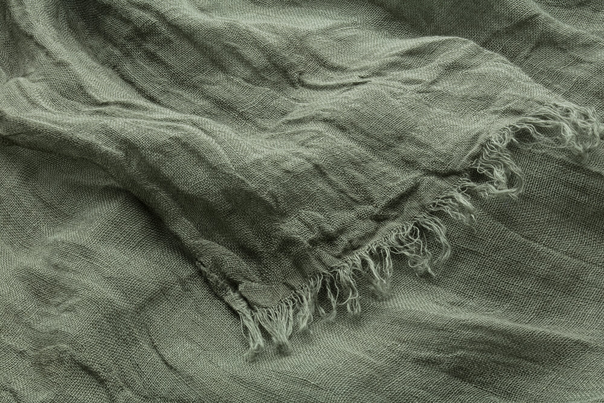 Unisex-Leinenschal, Oliv