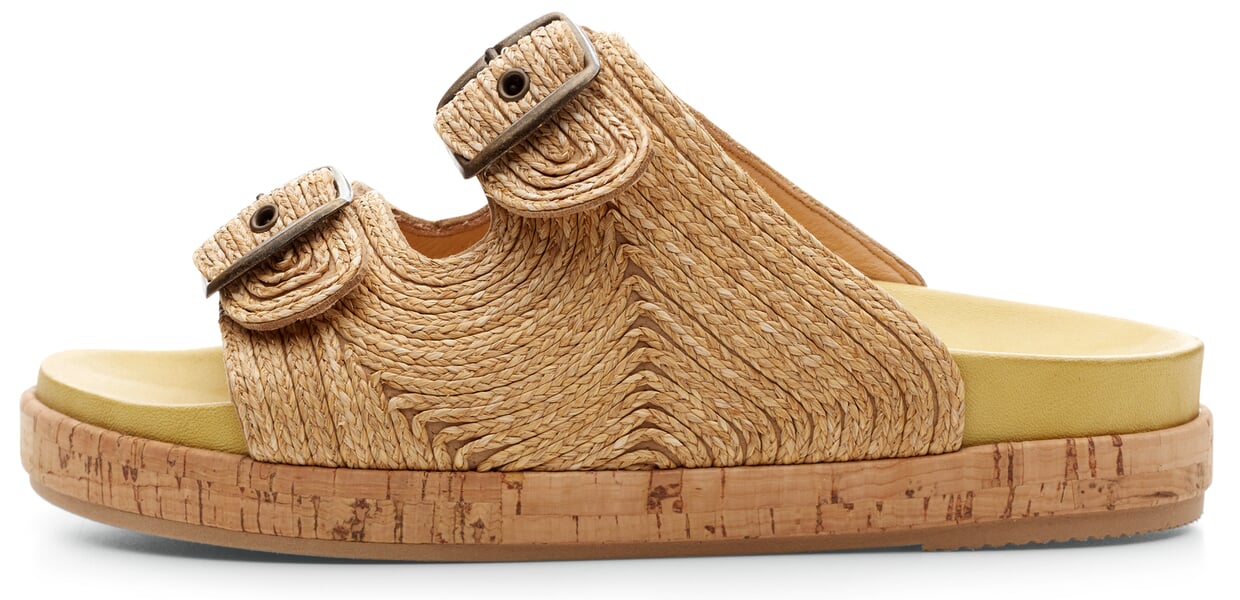 Damesandal Raffia Natur