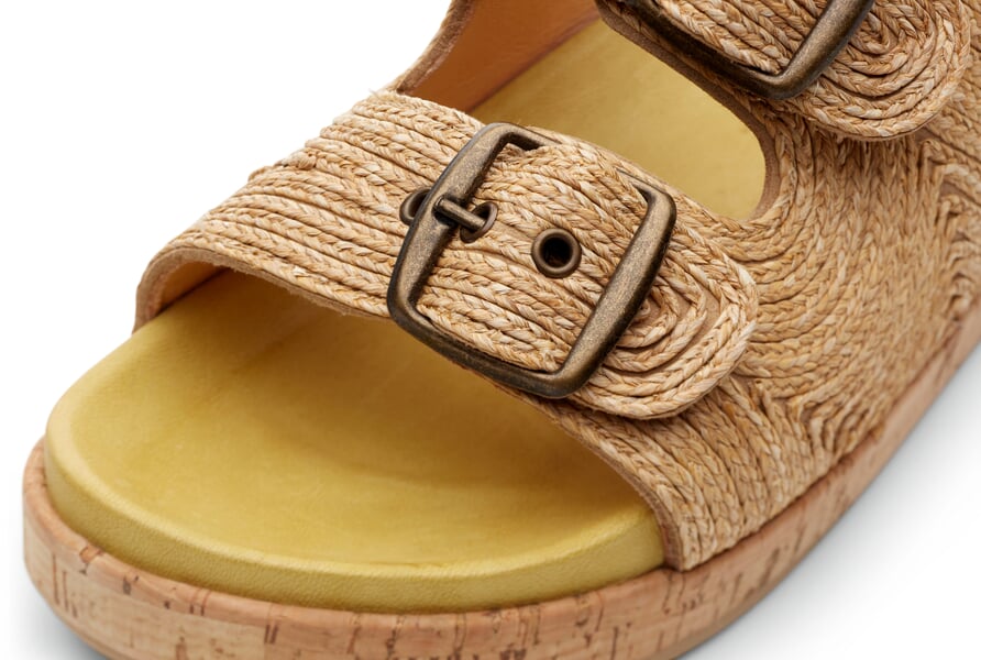 Women's Raffia Sandal Natural, close-up