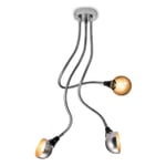 Wall and ceiling light three-arm flexible