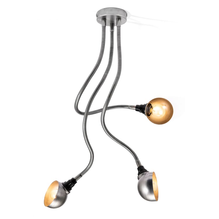 Væg- og loftslampe med tre fleksible arme