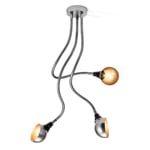 Wall and ceiling light three-arm flexible